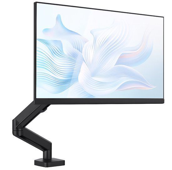 Luft Gasveer Monitorarm - Enkelvoudige Beugel - 13 T/m 32 Inch - Ergonomisch - Mat Zwart