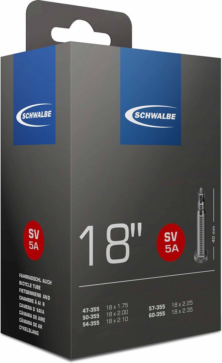 Schwalbe SV5A - Binnenband 18 X 1.75-2.35 Fv 40 Mm - Zwart