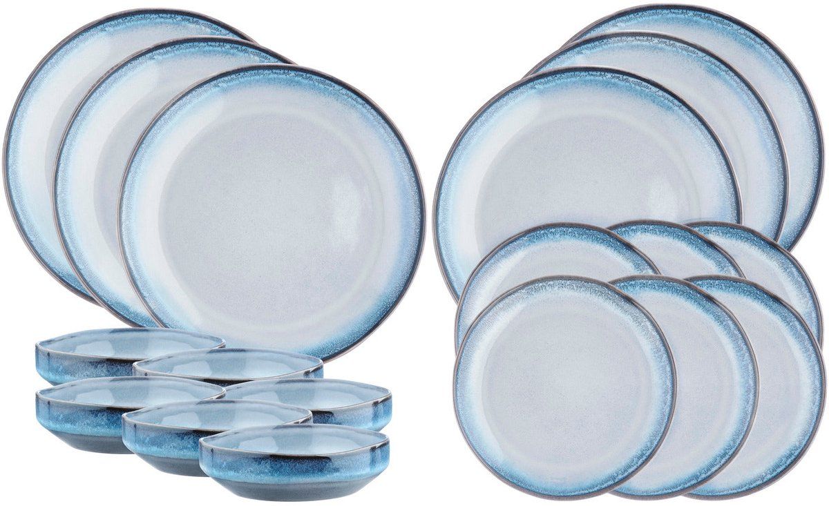 Bjorn Service Les Essentiels Genesis - Servies 18 Stuks - Voor 6 Personen - Blauw