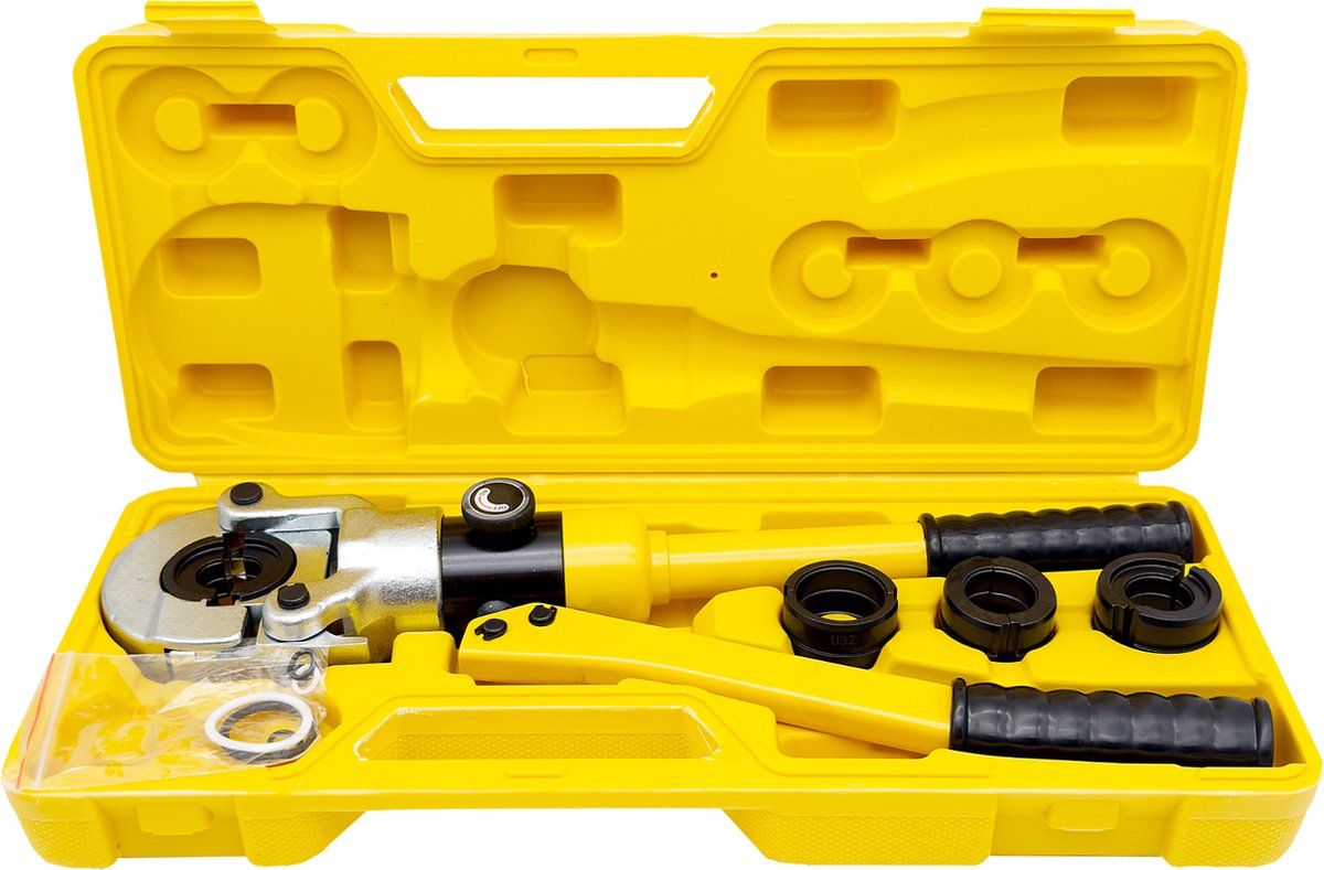Somstyle Perstang Geschikt Voor Uponor S-press 20, 25 & 32 Mm - Tang Voor Waterleiding - Krimptang Hydraulisch - Geel / Zwart