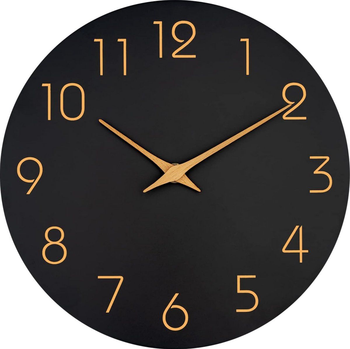 Tyme Wandklok - 20cm - Fluisterstil Uurwerk - Zwart Hout