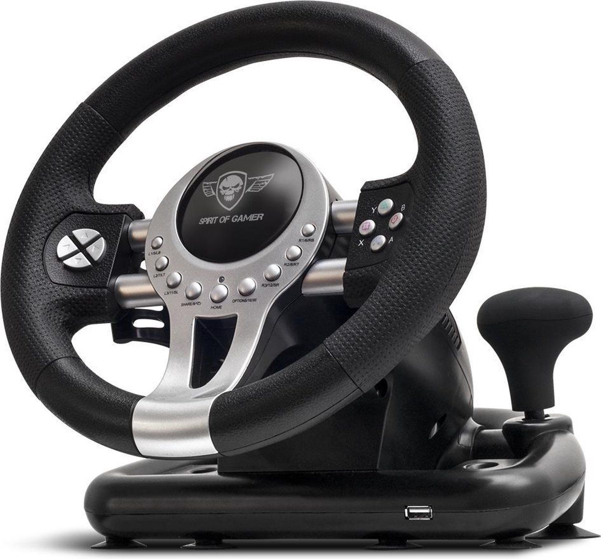 Spirit Of Gamer Zilver/Zwart Race Wheel Pro 2 - Race Stuur - Force Feedback