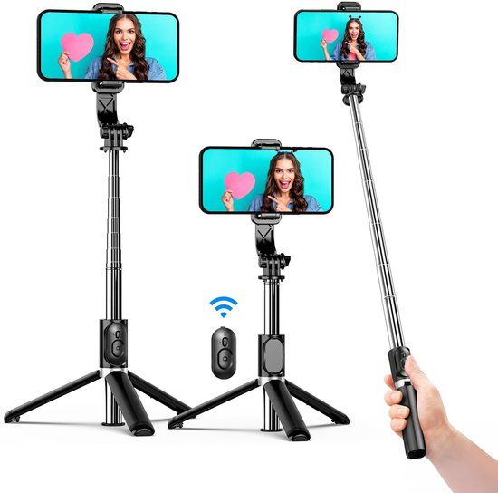 Luft Selfiestick - 3 In 1 - Incl. Afstandsbediening - Voor IPhone En Samsung - Telefoonstatief -