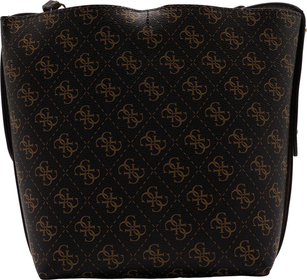 Guess Eco Brenton Bucket - Dames Crossbody - Verstelbaar hengsel en uitneembaar beauty tasje - Bruin