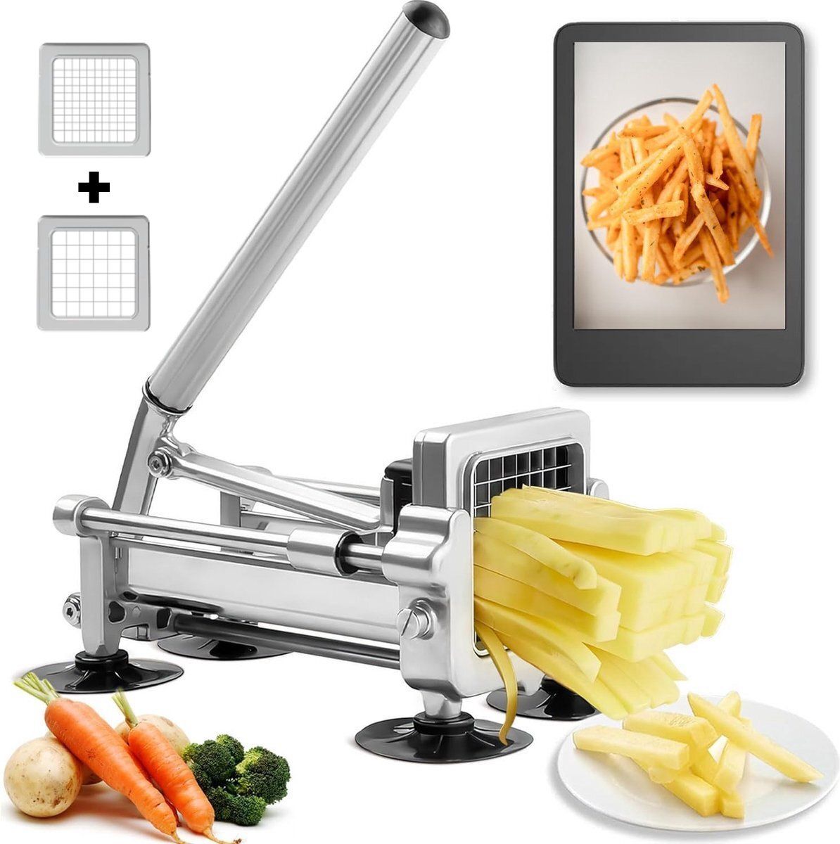 Frietsnijder + 3/8 & 1/4 mes formaat