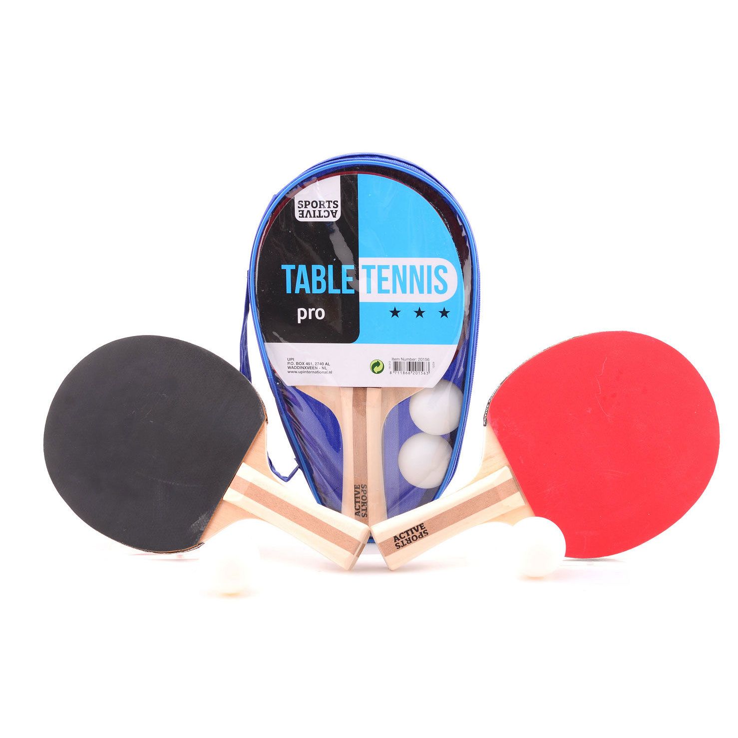 Johntoy Tafeltennis Set - Tafeltennis - Ping Pong - Pingpongballen - Pingpongbatjes - Met Opbergtasje - 5-delig