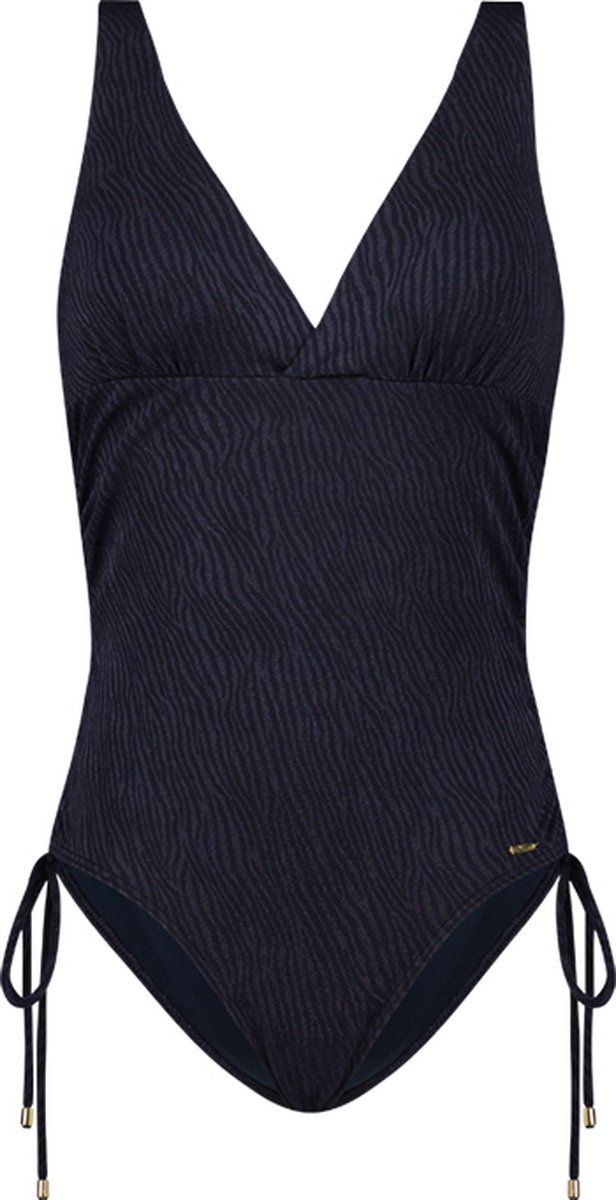 CYELL Midnight Zebra - Badpak - Voorgevormde cups V-hals - Donkerblauw