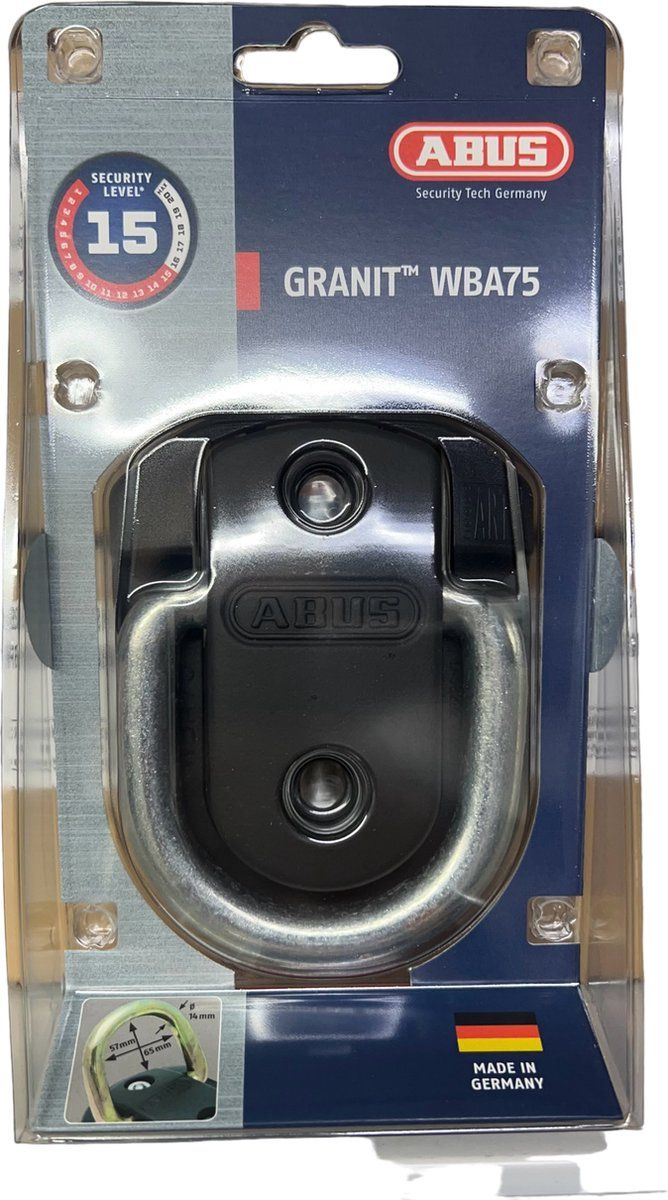 Abus Granit Wba 75 - Vloer/Muur Anker - ART4 - Zwart