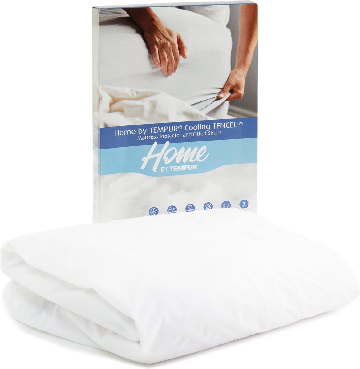 Home By Tempur® - Matrasbeschermer - 160 X 210 X 25 Cm - Waterdicht - Cooling Tencel - Wit