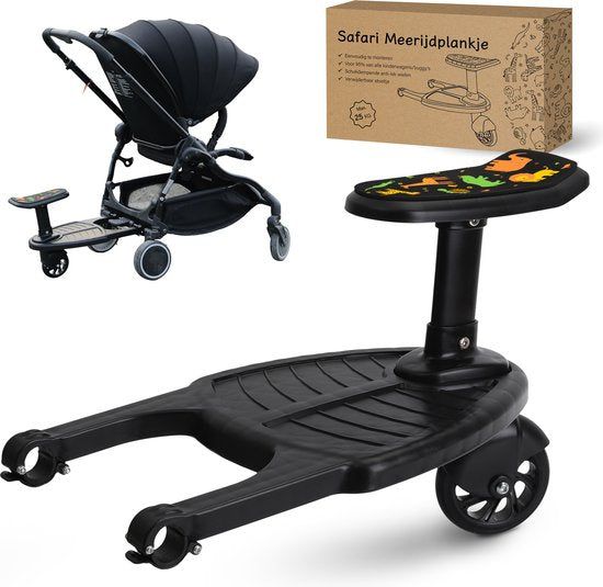 Merkloos Safari Meerijdplankje - Single Wheel - Voor Horizontale As Minstens 23 Cm - Diameter Max. 2, 5 Cm -
