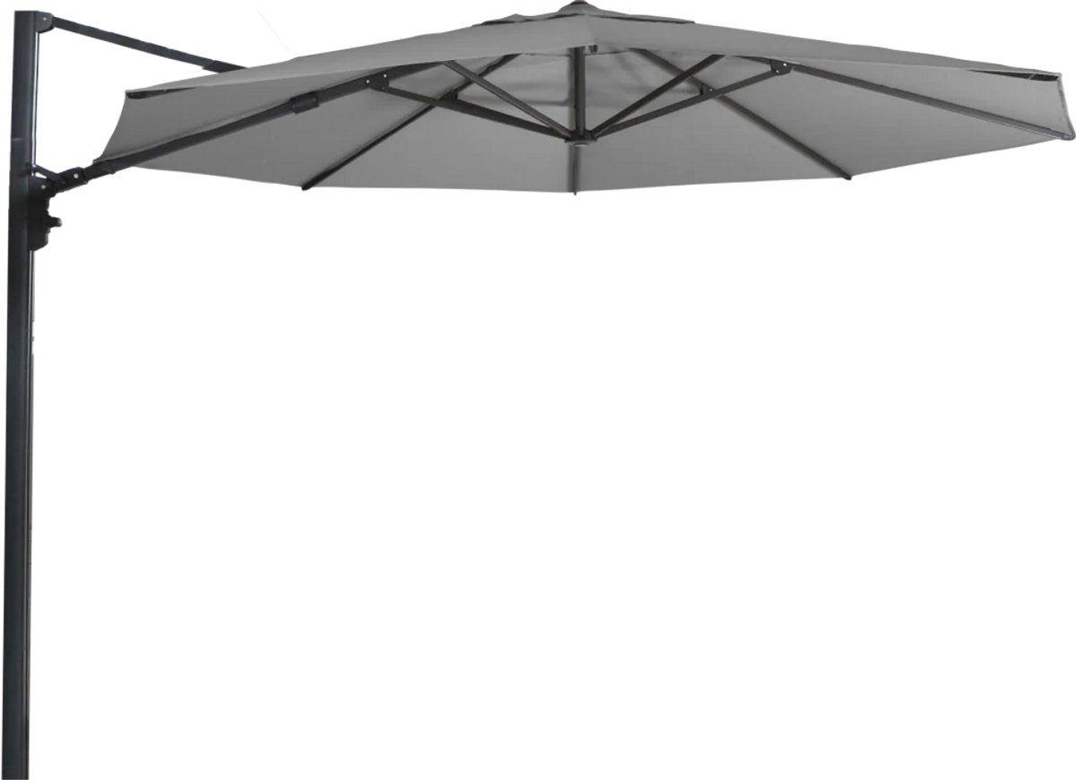 Lesli Zweefparasol Virgo Up -Ø3, 5m - Stevig Doek - Grijs