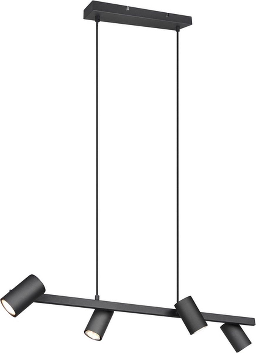 Trio Marley - Hanglamp - 4 Lichtpunten - Zwart Mat