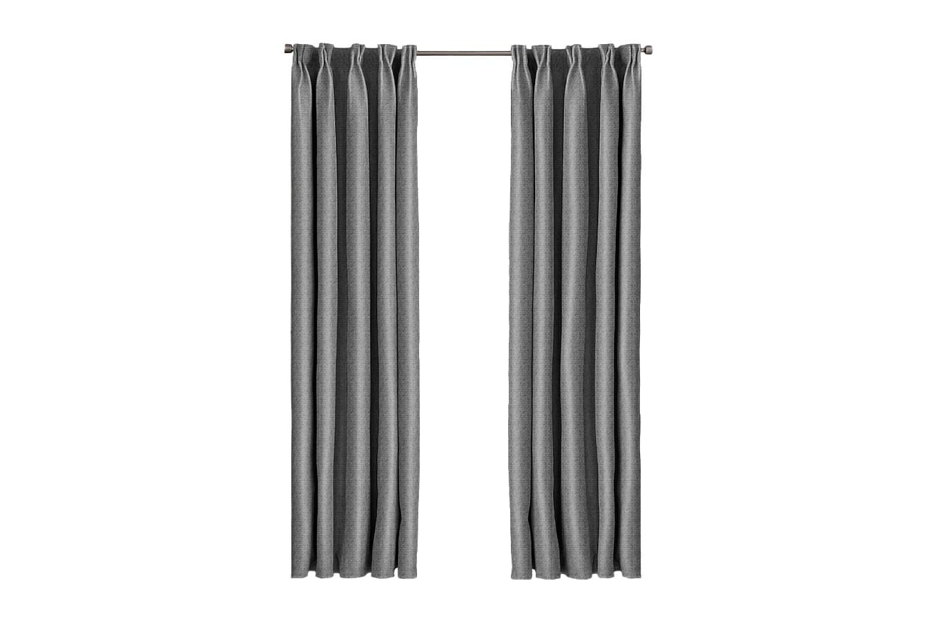 Merkloos Larson - Luxe Geweven Blackout Gordijn - Met Haken - 1.5m X 2.5m - Donkergrijs