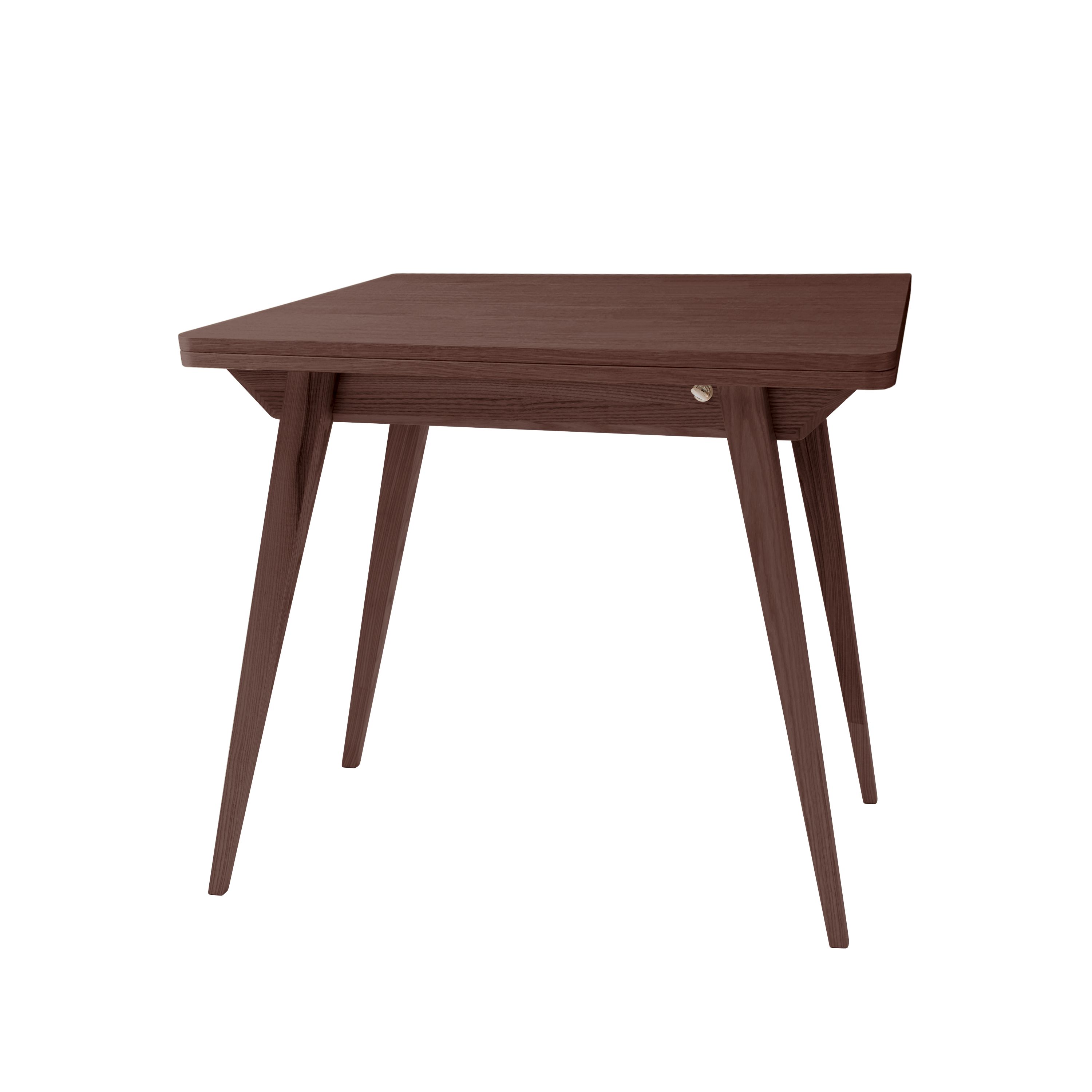 Uitschuifbare tafel Envelop, 90x65x75, essenhout gefineerd in walnoot kleur