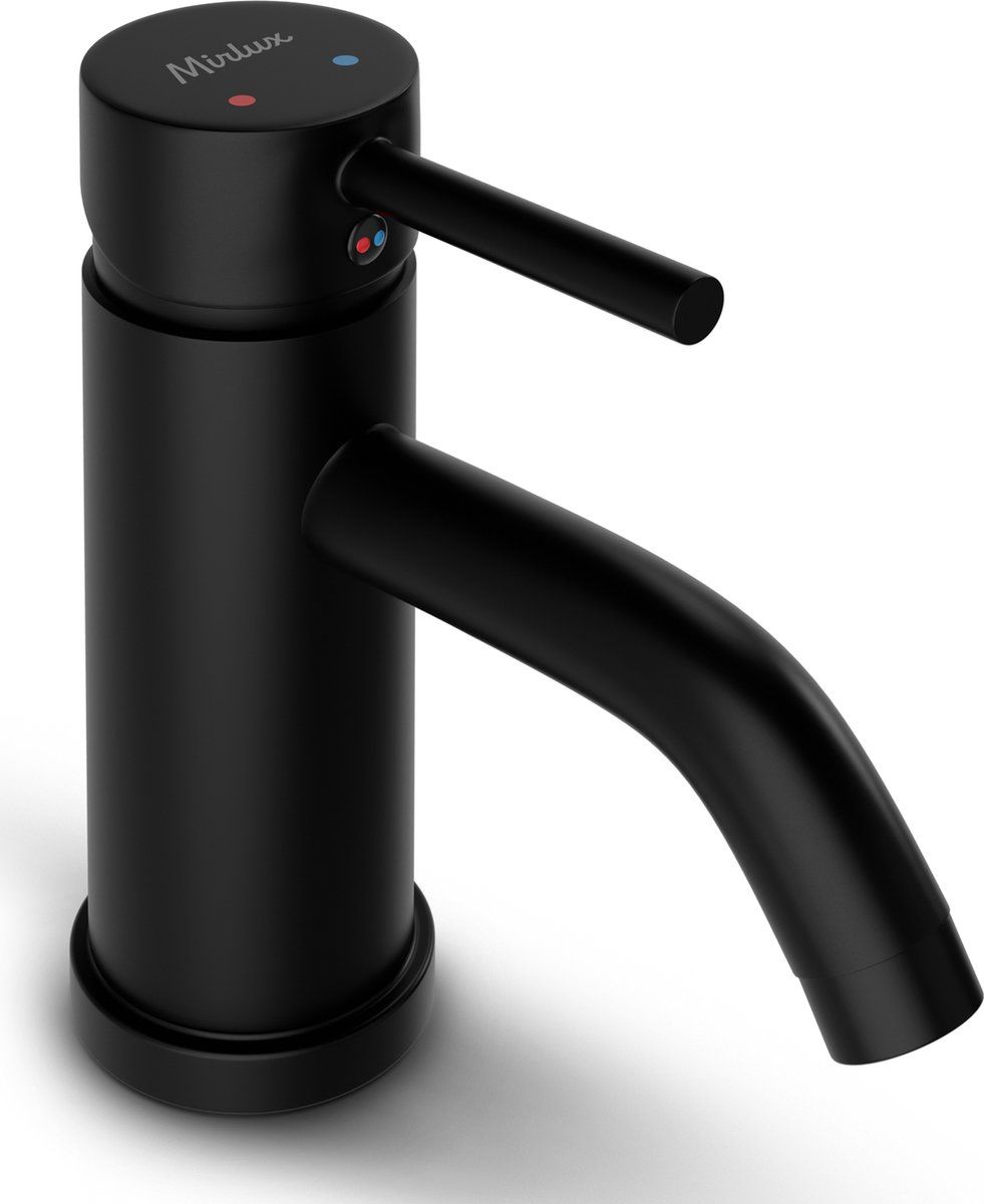 Mirlux Wastafelkraan - Modern - Krasbestendig&Waterbesparend - Mat zwart