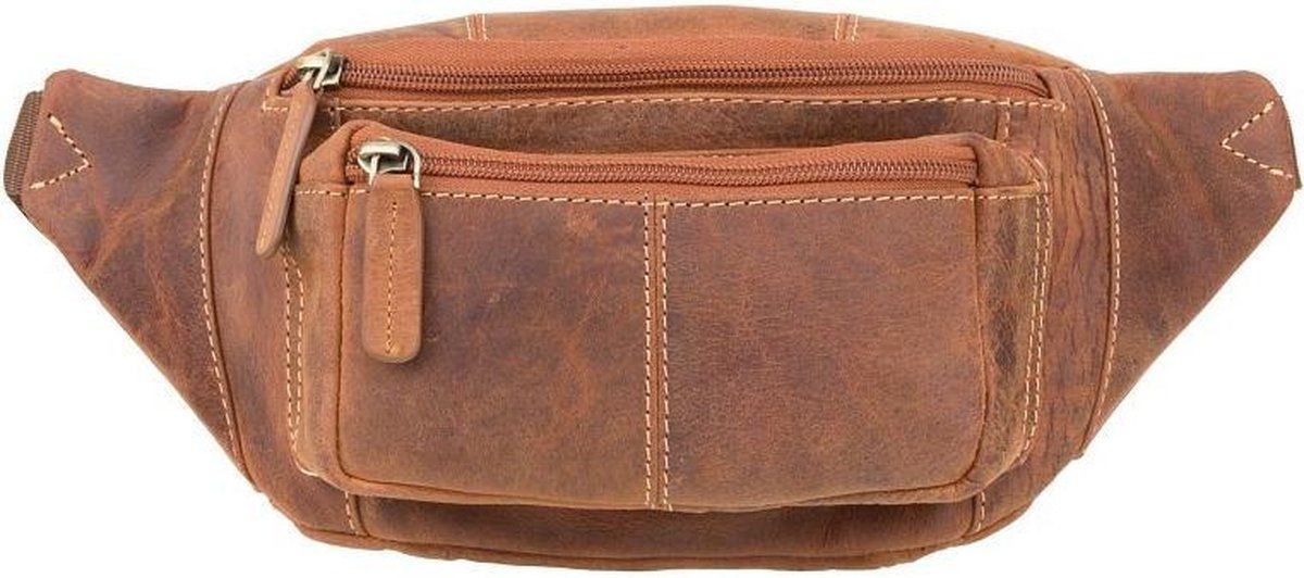 Visconti Heuptas - Leren Buideltas - 3 Compartimenten - Olie Geelbruin (720 Ot)