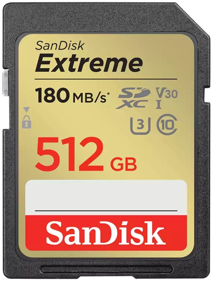 SanDisk Extreme - SDXC Geheugenkaart 512GB - Leessnelheid 180MB/s - Schrijfsnelheid 130MB/s
