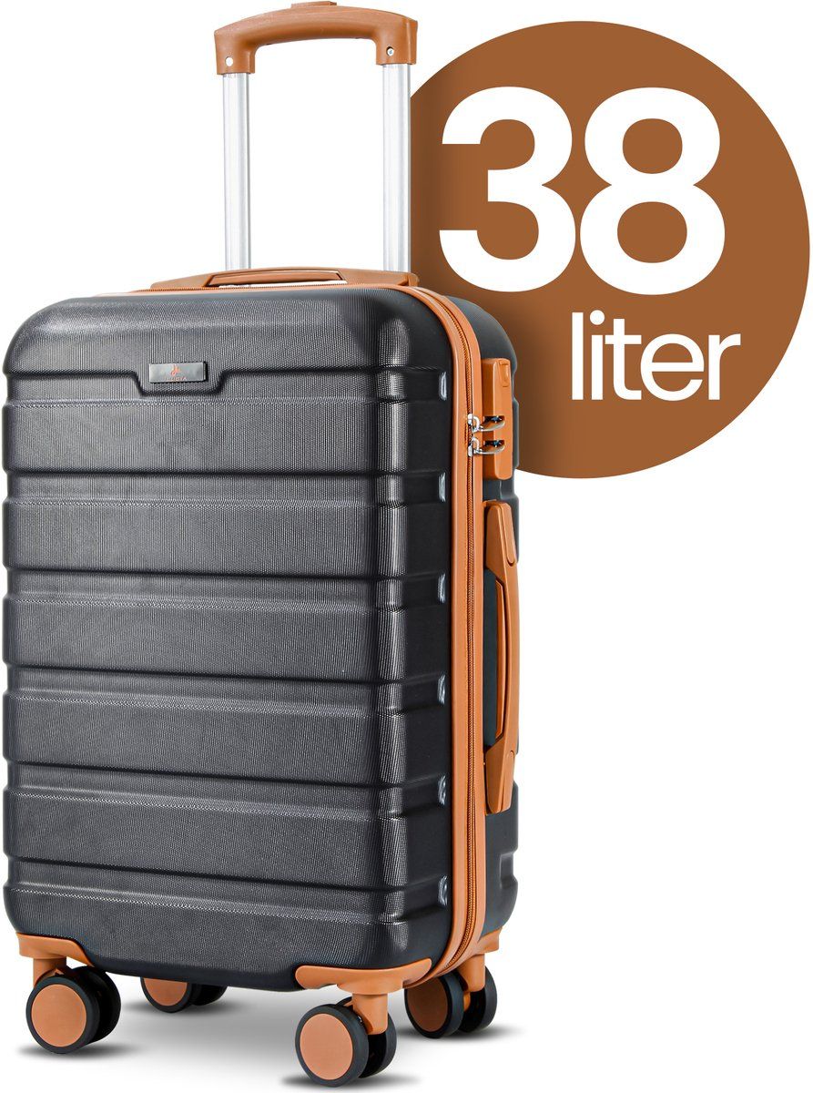 Lugia Handbagage Koffer 38L - Tsa Slot - Waterdicht - 360 Draaibare Wielen - Telescopisch Handvat - Zwart