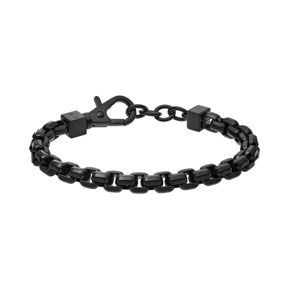 Armani Exchange AXG0047001 - Herenarmband - Schakelarmband 200 Mm - Zwart