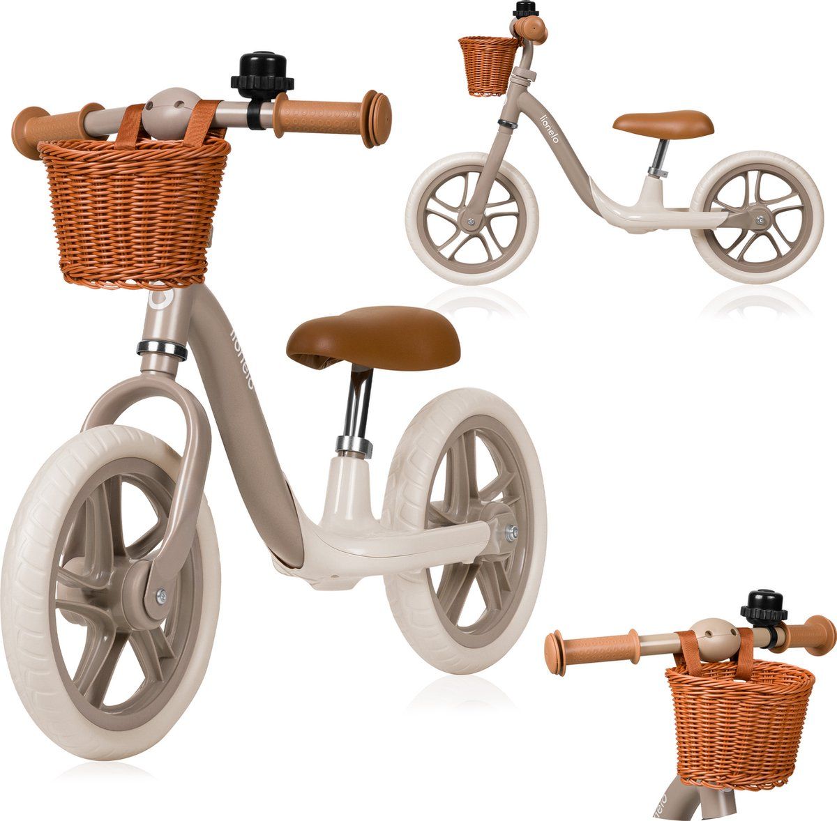 Lionelo Alex Plus - Loopfiets - 12” Lekvrije Banden - Beige
