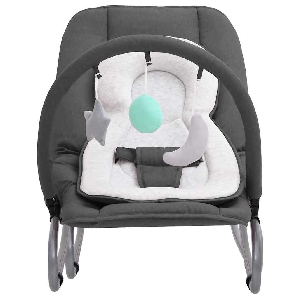VidaXL Babyschommel - Met Veiligheidsgordel - Antraciet - 77 x 46 x 58 cm
