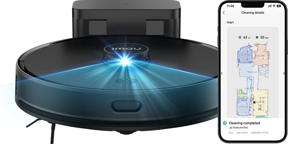 Imou RV1 - Robotstofzuiger - 4500 Pa zuigkracht - 2-in-1 stofzuigen en dweilen