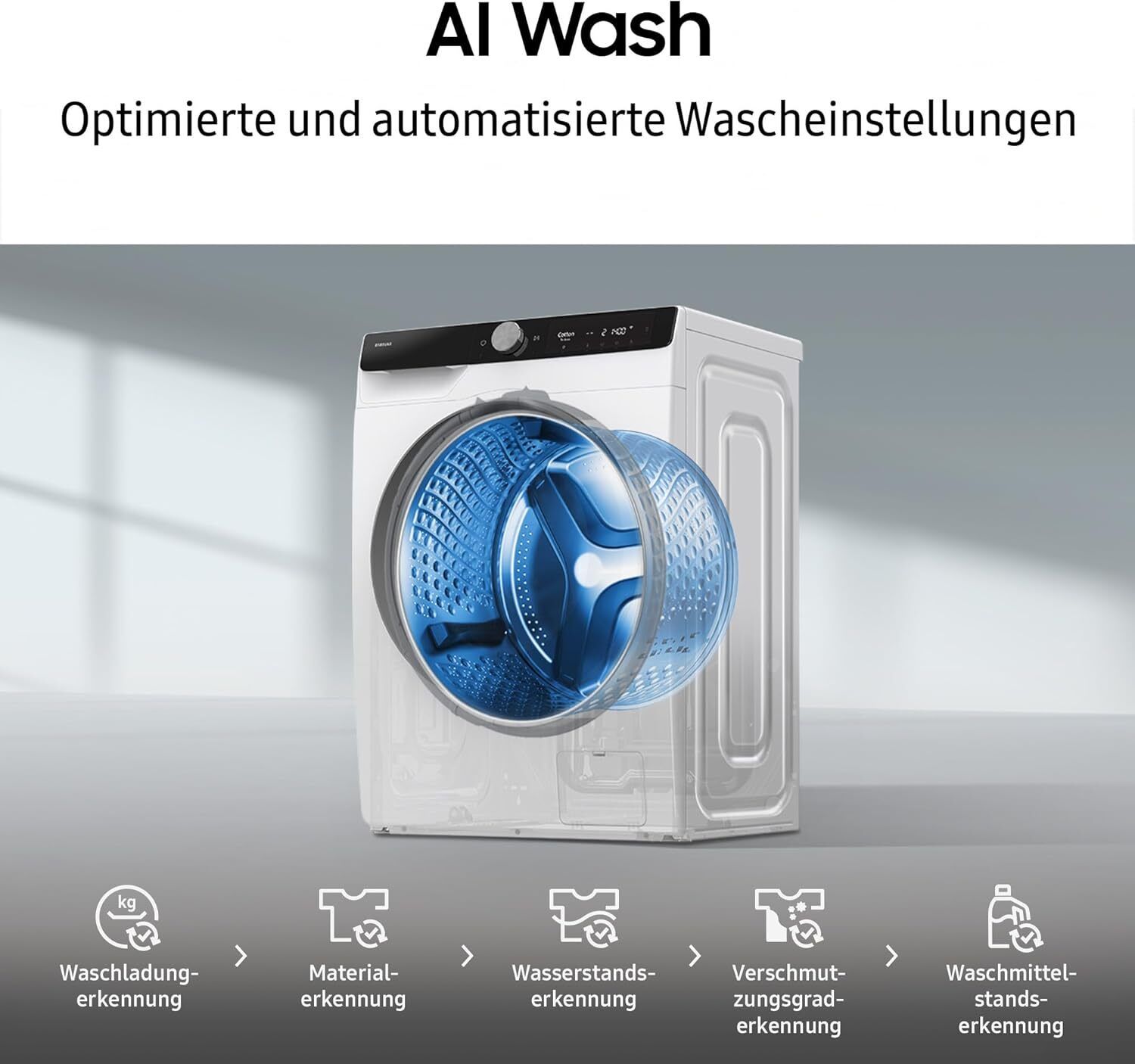 Samsung WW90DG6G94LKU2 - Wasmachine - 9 kg - 1400 tpm - AI EcoBubble - Wit refurbished, photo 4