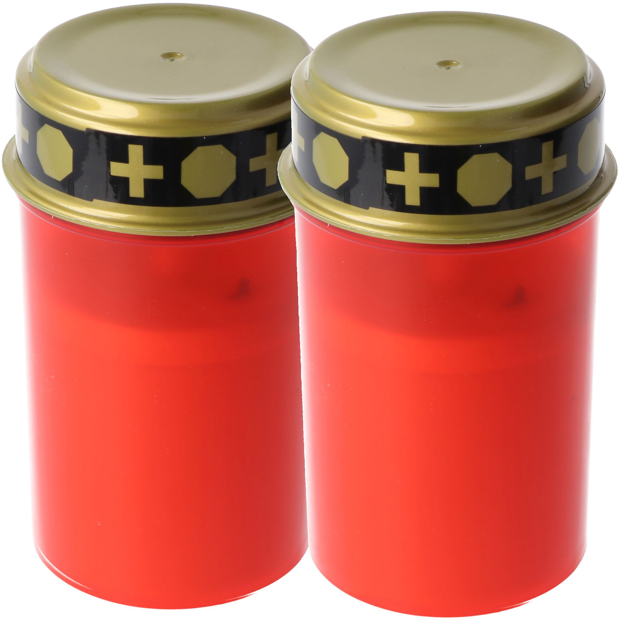 2 LED-graflampen, rood met realistische flikkereffecten, met 2x AA-batterijen, voor binnen- en buite