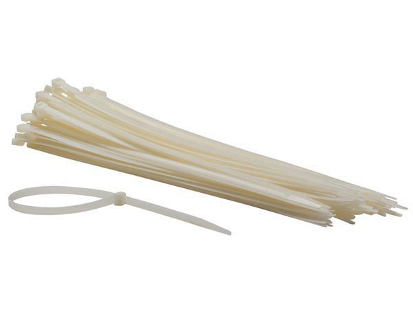 Perel Set nylon kabelbinders 7.6x400mm - UV-bestendig - Wit (100 st.)