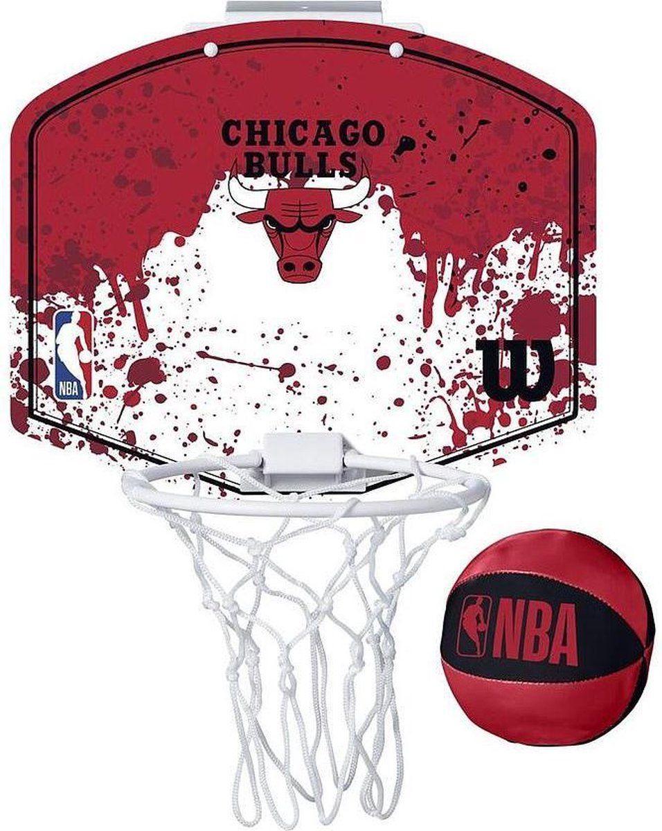 Wilson Nba Team Mini Chicago Bulls - Basketbalring Met Mini Basketbal - Rood (2-delig)