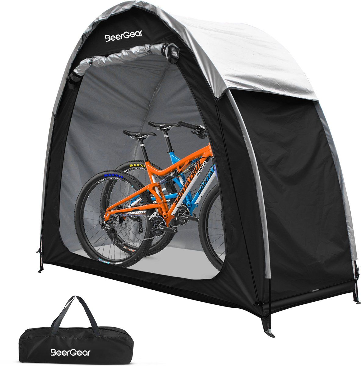 BeerGear® Fietstent - Schuurtent Camping - Waterdicht 4000mm - Zwart