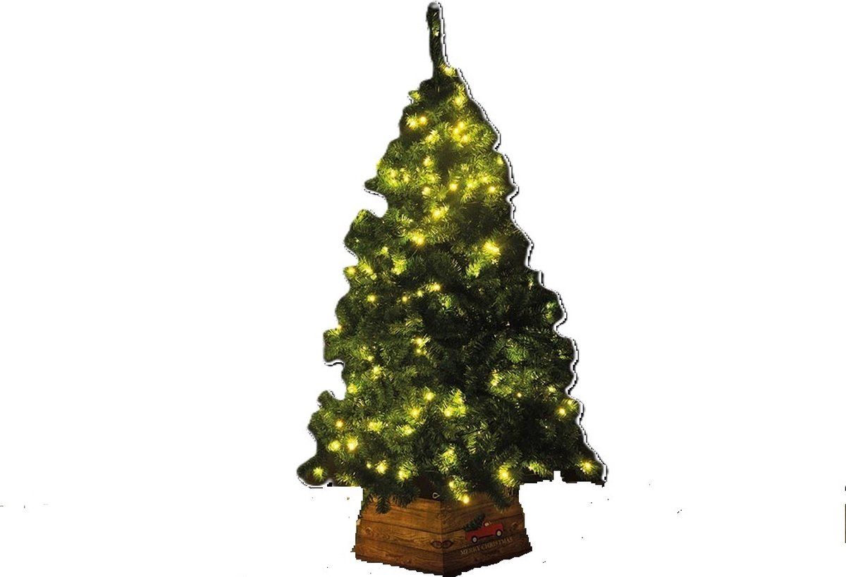 Splendeo - Kunstkerstboom - 180 cm met LED verlichting en scharniersysteem - Groen