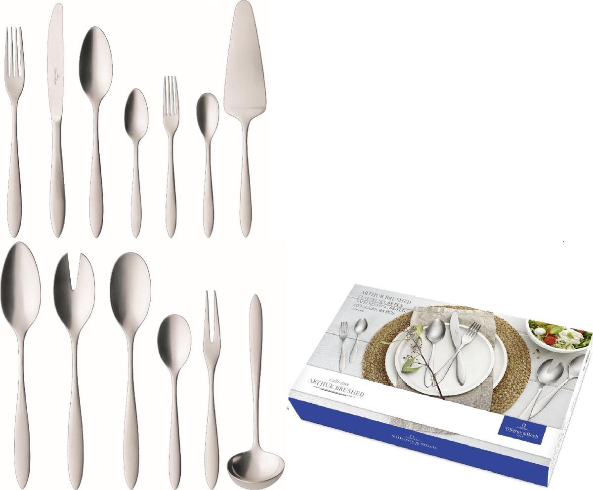Villeroy&Boch Arthur Bestekset - 68 Delig - Geborsteld Rvs (68 Stuks)