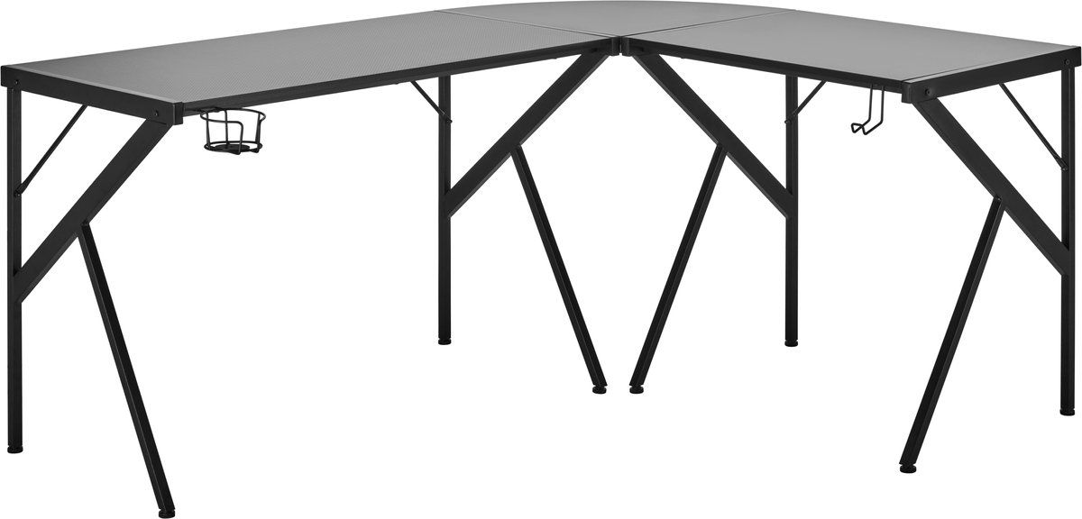 Vdd Gaming - Hoekbureau - L-vormig - 160 Cm X 55 Cm - Zwart