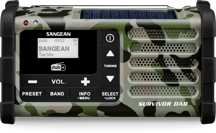 Sangean Mmr-88 - Dab+ Radio Met Dynamo En Zonnepaneel - Camouflage