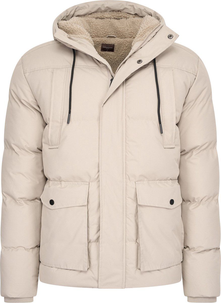 Cappuccino Italia Moorland - Heren Jas - Winterjas Met Capuchon - Beige - Maat Xxl