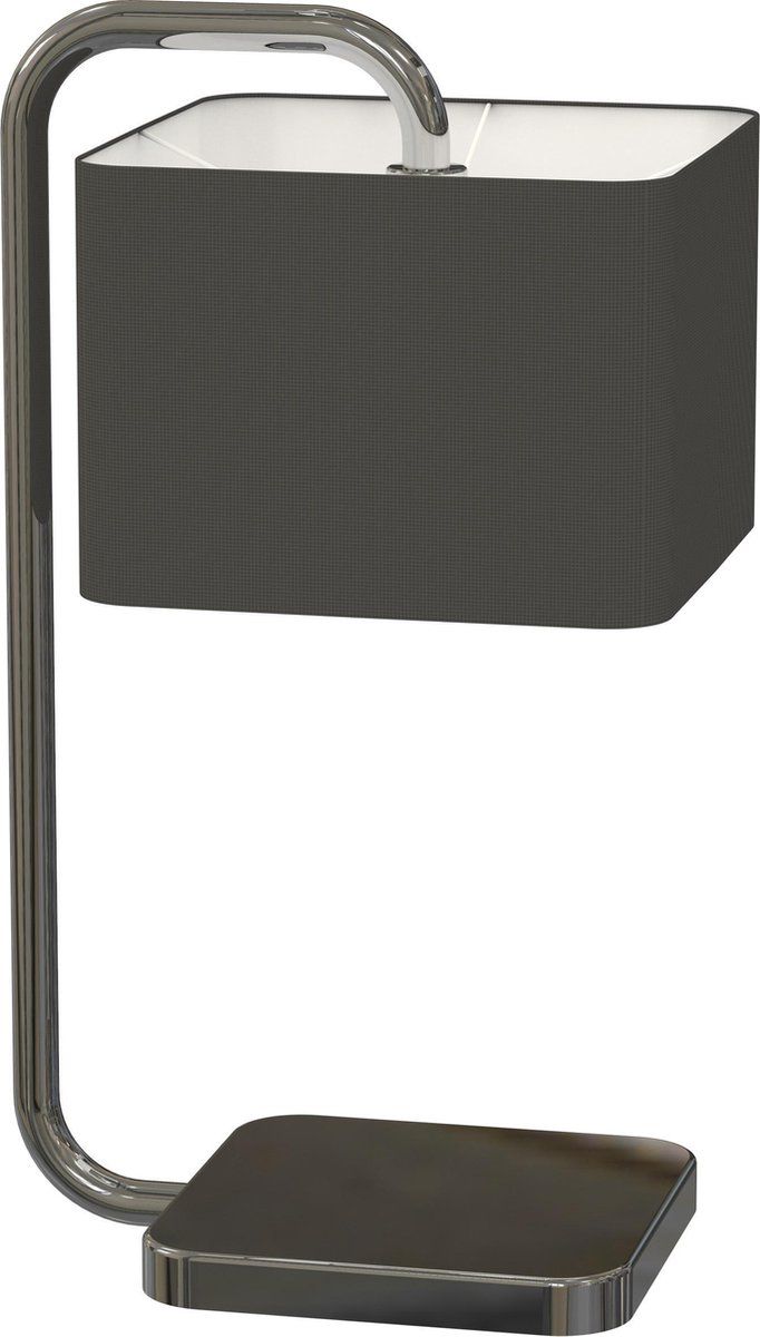 MIRO CUBE - Tafellamp E27 - Chroom en zwart - Hoogte 50 cm