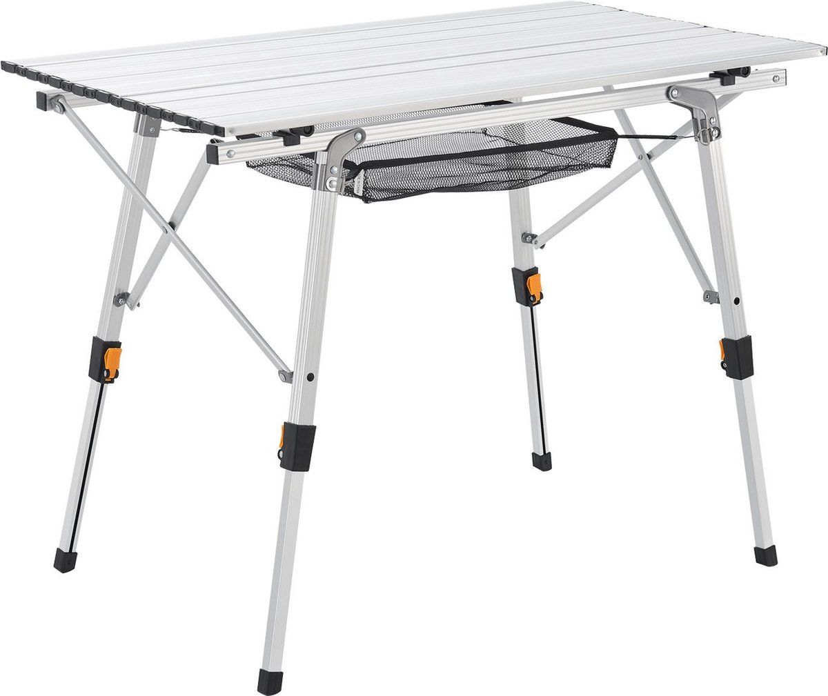 Juskys Picco Vouwbare Campingtafel - Aluminium - 90 X 50 Cm - Verstelbaar - Zilver
