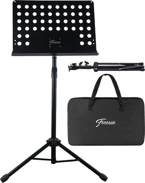 Finesse Muziekstandaard Voor Bladmuziek - Xl - Opvouwbaar - Met Draagtas - Lessenaar Voor Tablet -