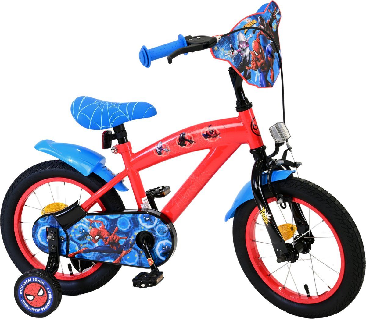 Volare Marvel Spider-Man Kinderfiets - Jongens - 14 Inch - Rood/Blauw