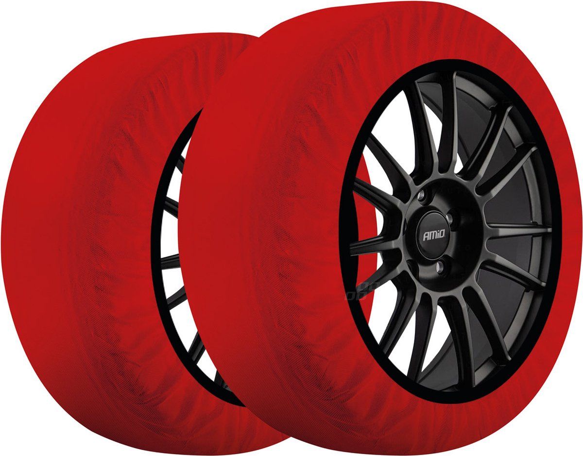 AMiO Xs - Textiele Sneeuwkettingen - Optimale Grip En Veiligheid - Rood (2 Stuks)