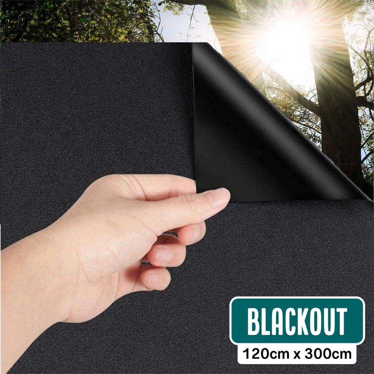 Homewell Verduisteringsdoek 120x300cm - Raamfolie Verduisterend - 100% Blackout - Anti Inkijk, Isolerend en Zonwerend - Herbruikbaar - Statisch –