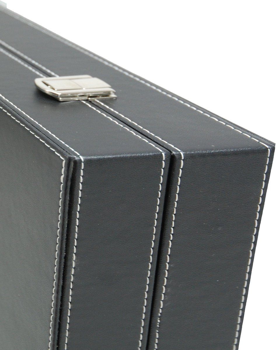 HOT Games Backgammonkoffer - XL de Luxe - 53x8 cm - zwart