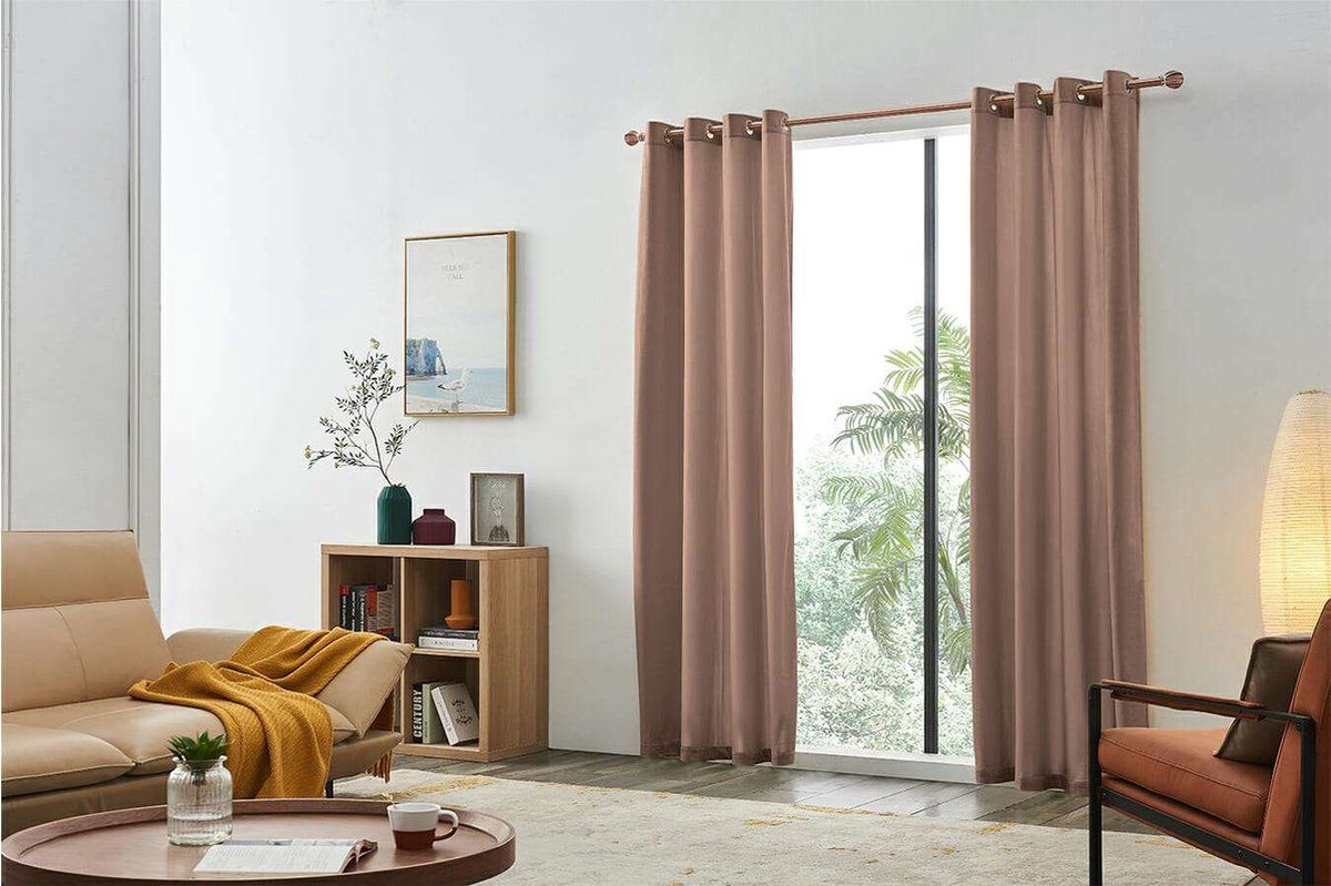 Larson - Velvet Gordijnen - 1.4m X 2.5m - Ringen - Roze