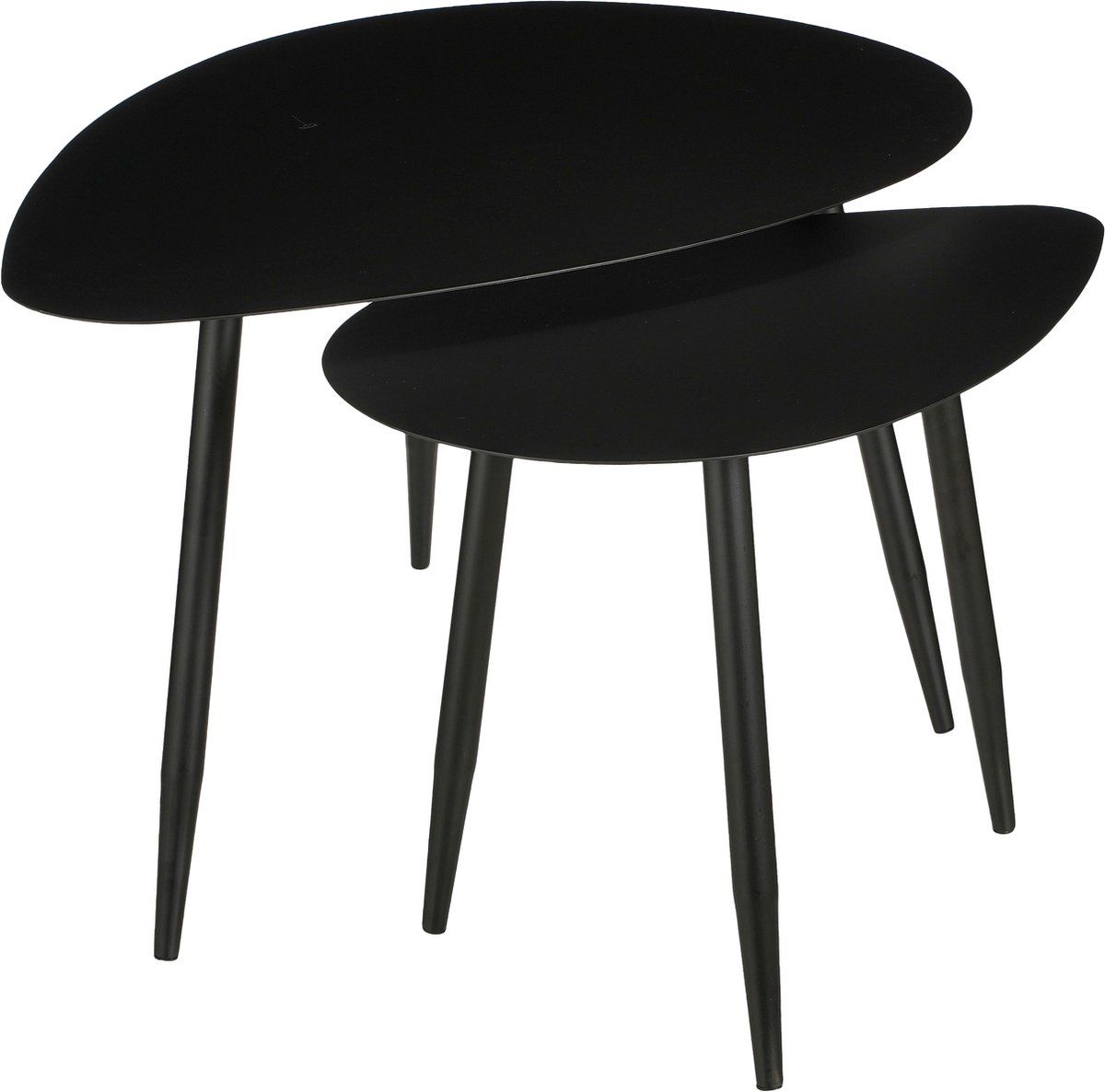 Mica Decorations Bijzettafel - Set Van 2 - L80 X B60 X H47 Cm - Metaal - Zwart