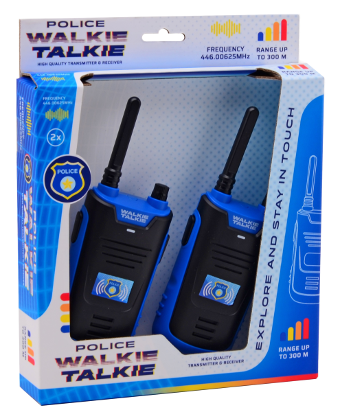 Merkloos Walkie Talkie Politie 300 M.bereik 30035