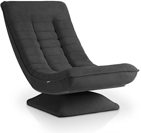 Juskys Relaxstoel / Relaxfauteuil Corsica - Corduroy - Donkergrijs