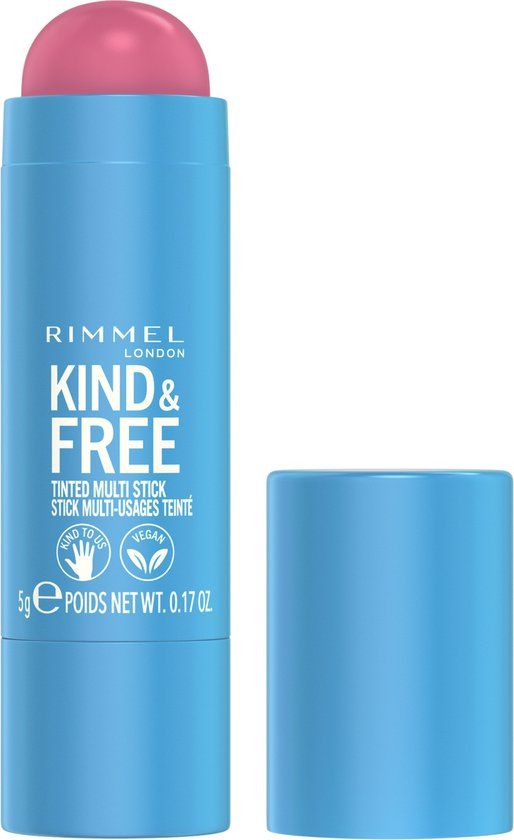 Rimmel London Kind & Free Multi Stick - Crème Blush en Lippenstift - Hydraterend - Kleur 003 Pink Heat