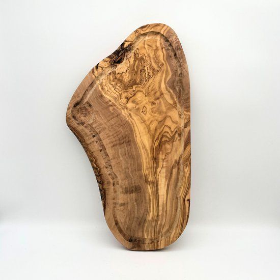 Merkloos Lot By Nature Olijfhouten Snijplank - Keukenaccessoire - 40 Centimeter Met Sapgeul - Houten
