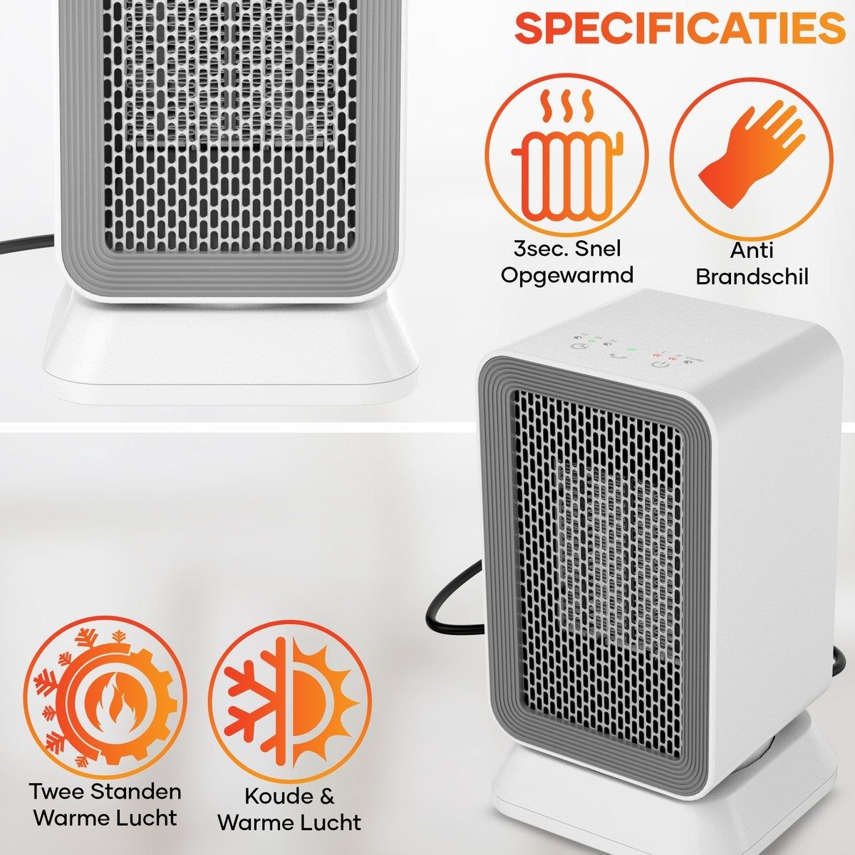 Matti® - Ventilatorkachel - Elektrische Kachel - Heaters Elektrisch Voor Binnen - Verwarming - 1000W